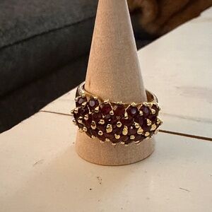 Vintage Garnet and  Gold Statement Ring